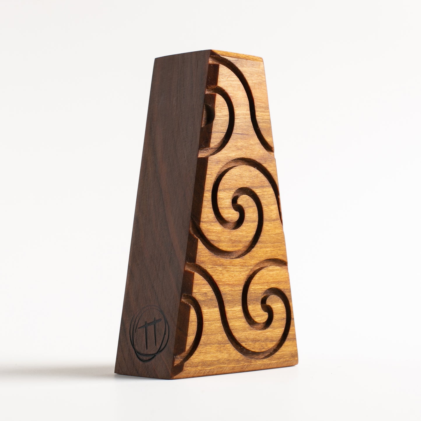 Wooden glow charm featuring Blizznook the robot, designed for nighttime safety