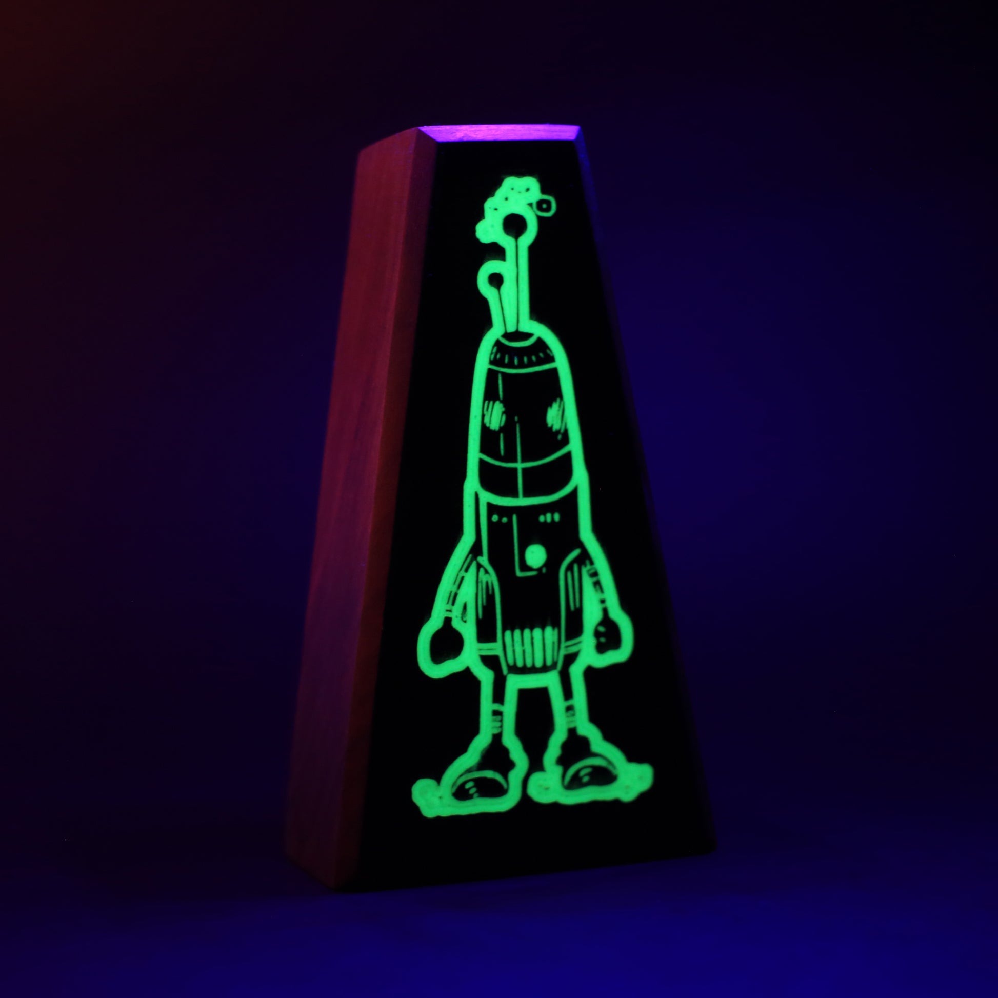 Blizznook robot talisman glowing softly at night for bedtime comfort and protection