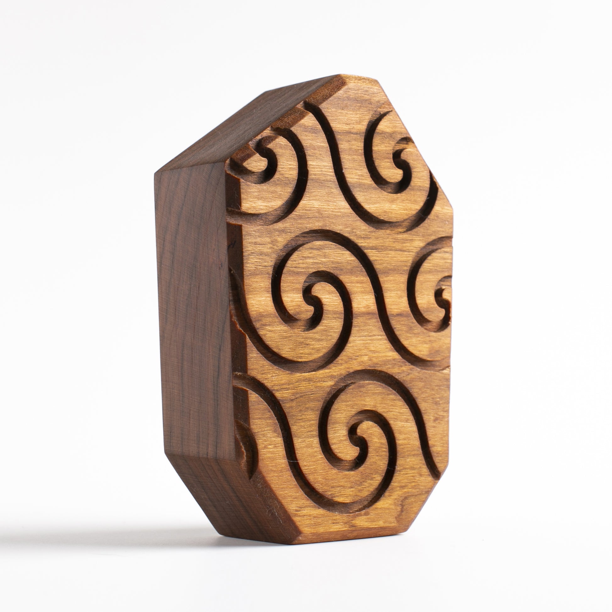 Wooden robot guardian Buzznork providing a calming glow for peaceful sleep