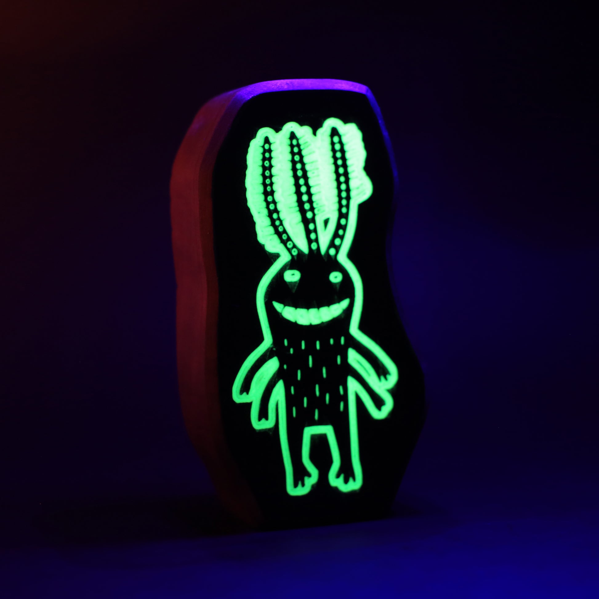 Fluxoid wooden charm glowing softly to protect against nighttime fears