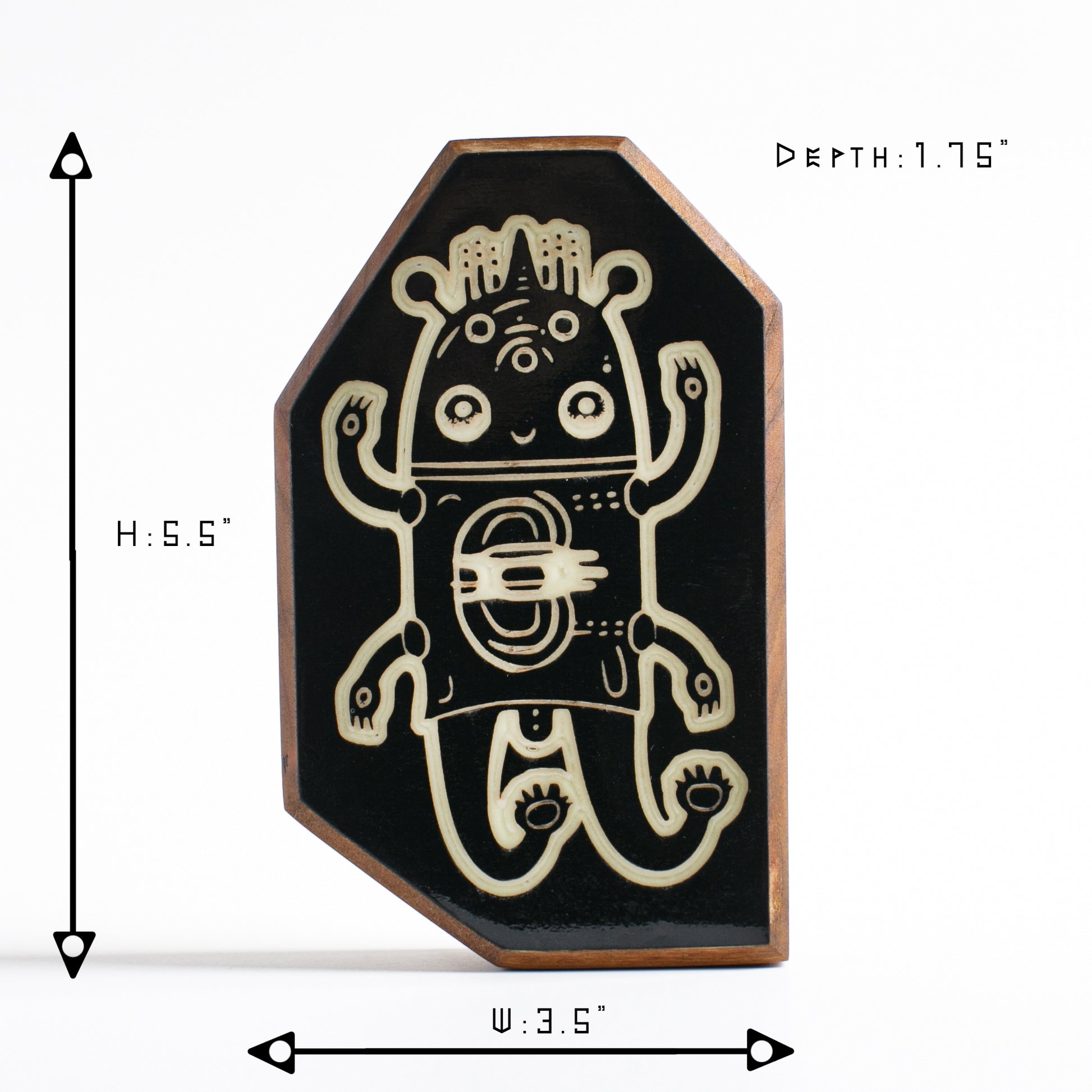 Wooden guardian Glimborg glowing softly to ward off nighttime shadows