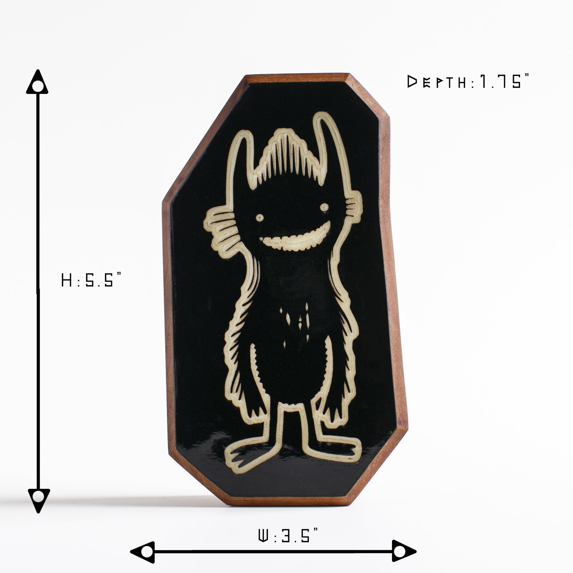 Cherry wood glow talisman featuring Nebulax the magical forest protector