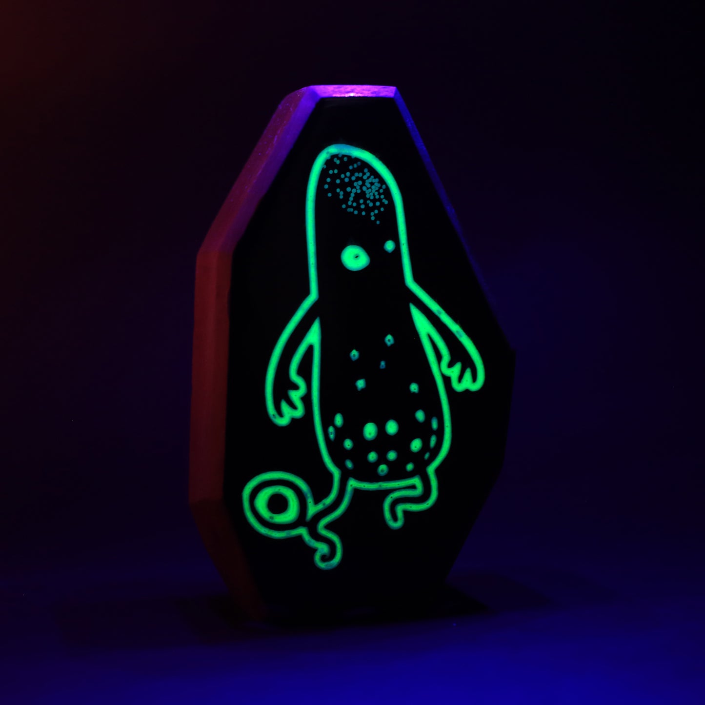Snorble wooden charm glowing softly to splash away nighttime monsters