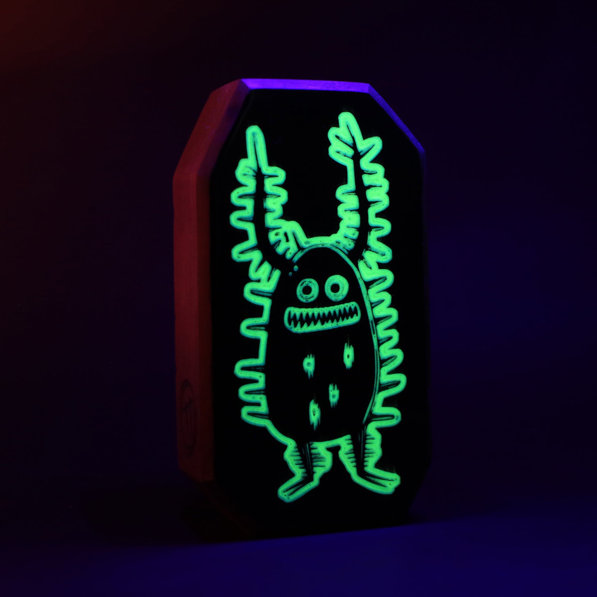 Zorplix wooden charm glowing softly to scare away nighttime shadows