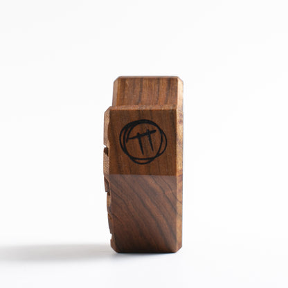 Handmade wooden talisman of Plonkzoid, the half-squid, half-seahorse protector
