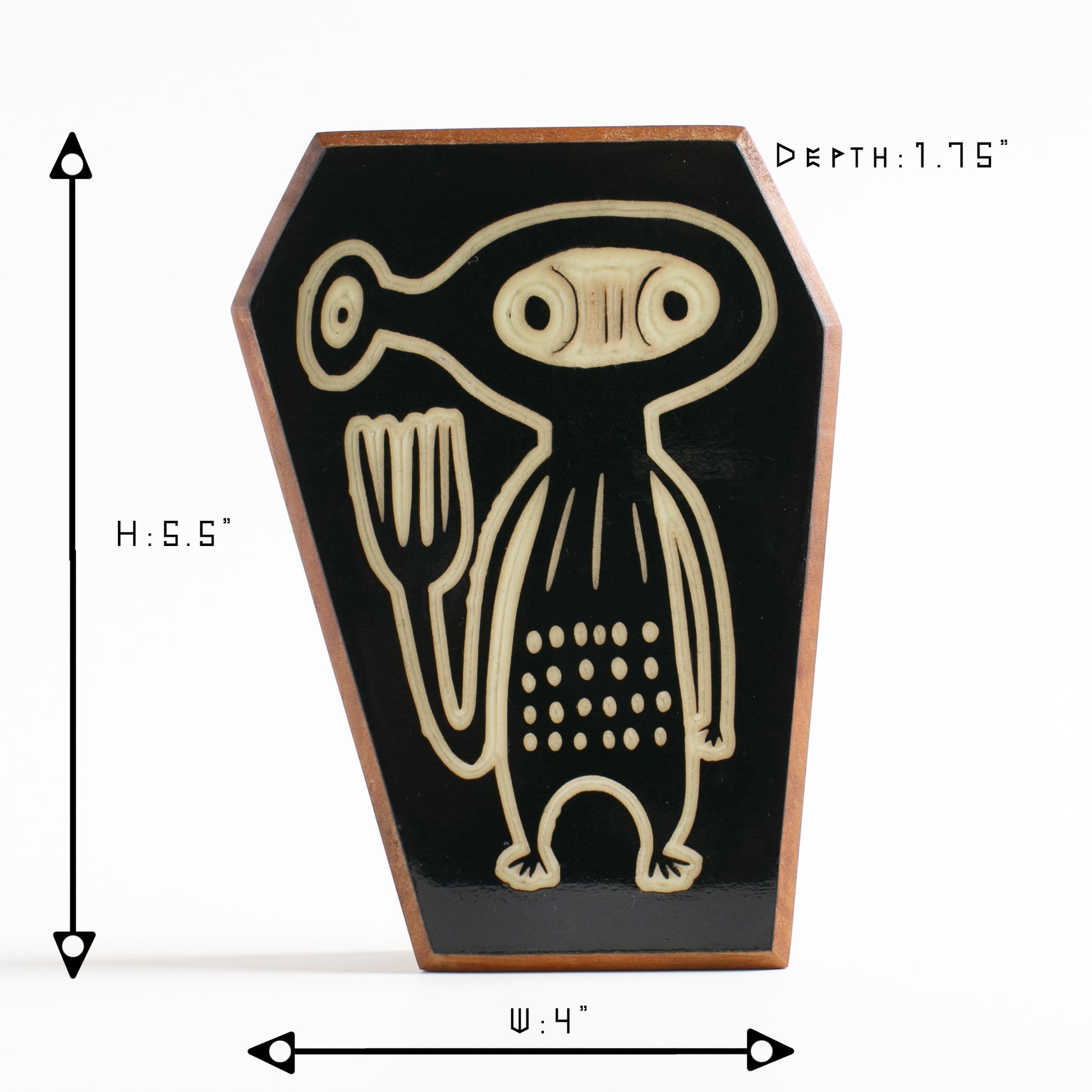 Cherry wood glow talisman featuring Xyloid the interstellar bedtime protector
